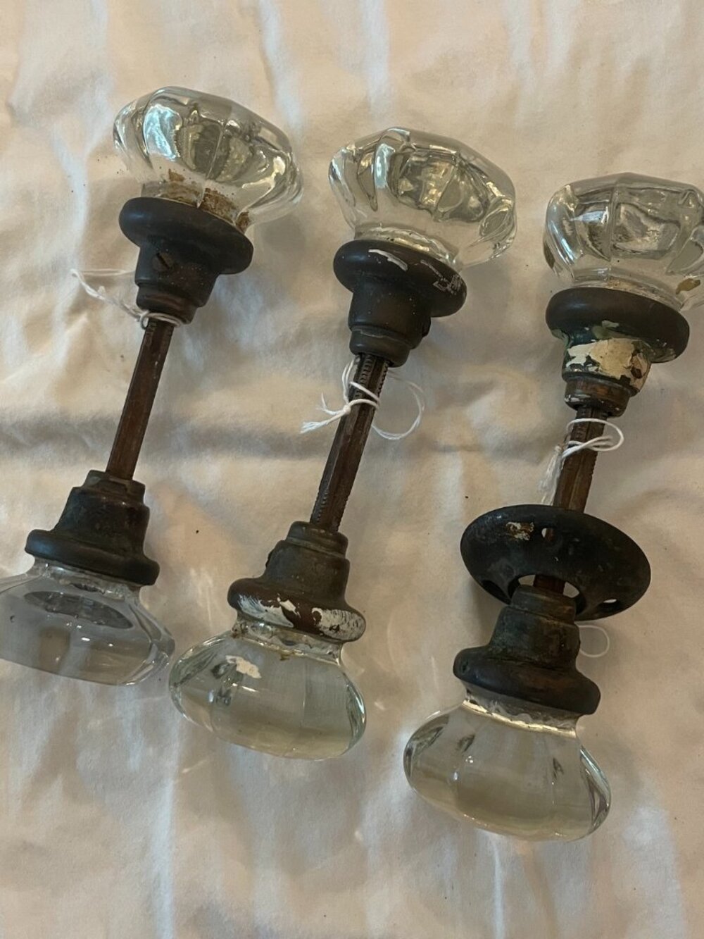 Three crystal door knobs doorknobs
